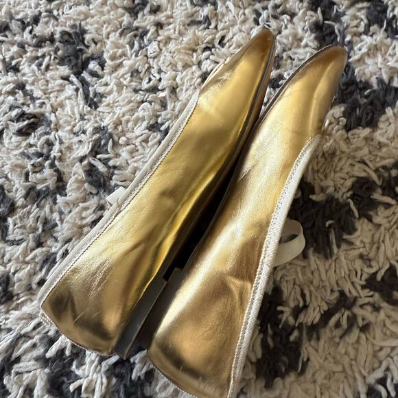 Crewcuts Gold Strappy Ballet Flats Mary Jane Shoes Size 4 Kids Big Girls Youth - Picture 10 of 10